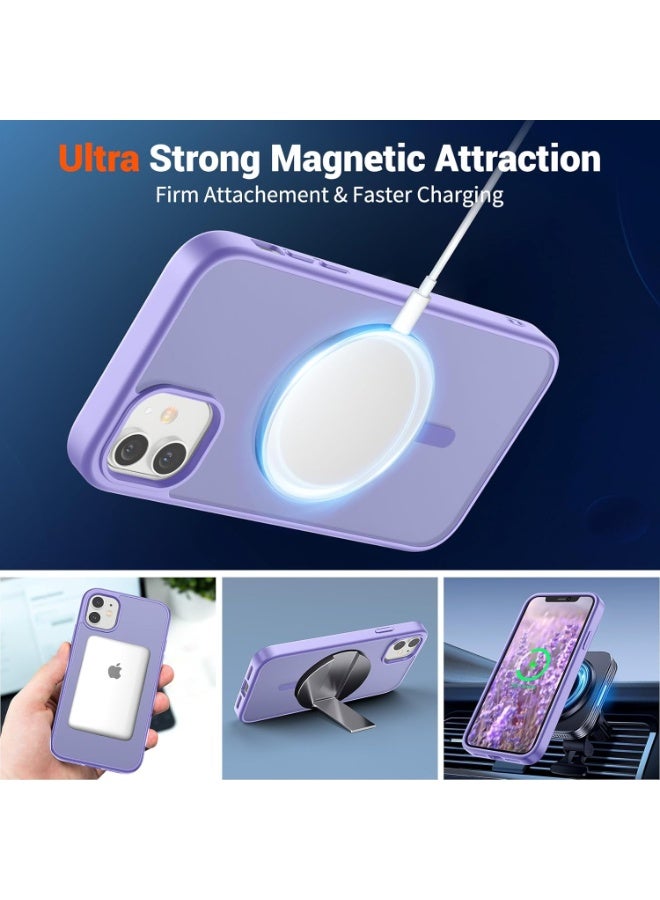 أكاليكس جراب مغناطيسي لهاتف آيفون 11 [مقاوم للصدمات ونحيف] غطاء خلفي صلب شفاف غير لامع مع حماية عالية الجودة | بنفسجي فاتح - Image 5